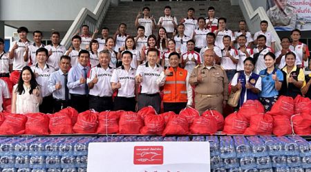 กองทุนฮอนด้าเคียงข้างไทย ส่งมอบถุงยังชีพช่วยเหลือผู้ประสบอุทกภัย