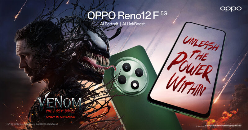 OPPO จับมือ Venom ร่วมมอบประสบการณ์ศึกใหญ่ครั้งสุดท้าย The Last Dance ปลดปล่อยพลังแห่ง OPPO Reno12 F 5G